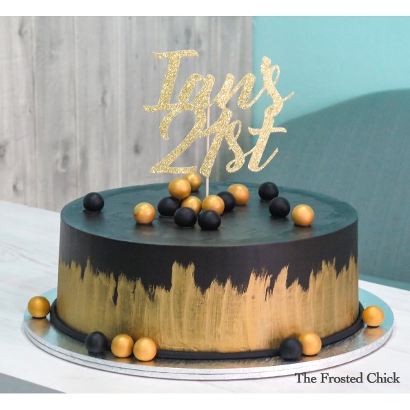 Minimalist Black X Gold Cake