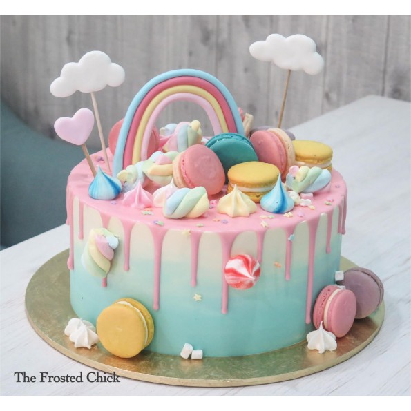 Featured image of post Steps to Prepare Pastel Color Birthday Drip Cake With Macarons