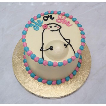 Gender Reveal Cartoon Mother Cake (Expedited)