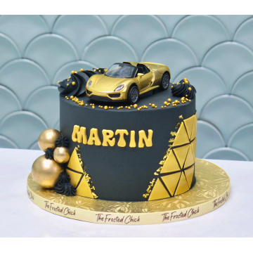 Gold Car Cake