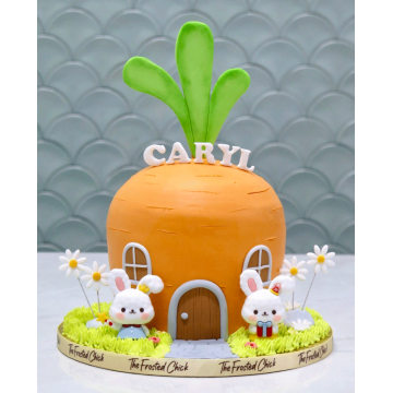 Bunny Rabbits Carrot House Cake