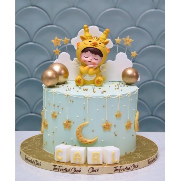 Sleeping Baby in Dragon Suit Cake