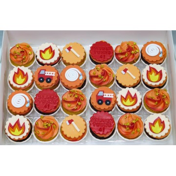 Firefighter Mini Cupcakes
