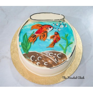 Fighting Fish Bowl Cake