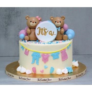 Gender Reveal Baby Bears Cake