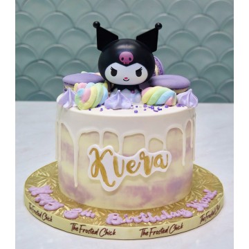 Kuromi Inspired Drip Cake