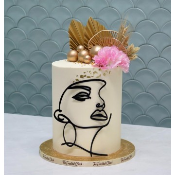 Minimalist Art Woman Face Cake
