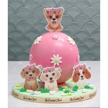 Puppies Floral Chocolate Pinata