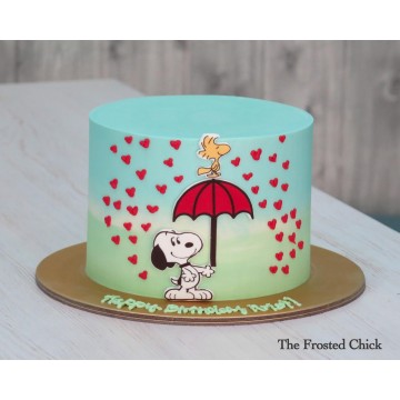 Raining Love Snoopy Inspired Cake