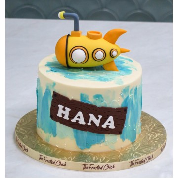 Nautical Yellow Submarine Cake