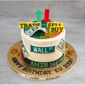 Wall Street Trading Stocks Cake