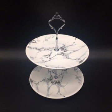 (RENTAL) 2 Tier Marble Cupcake Stand