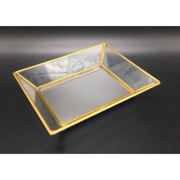 (RENTAL) Gold Mirror Glass Dish (Polygon)