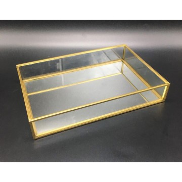 (RENTAL) Gold Mirror Glass Dish (Rectangle)