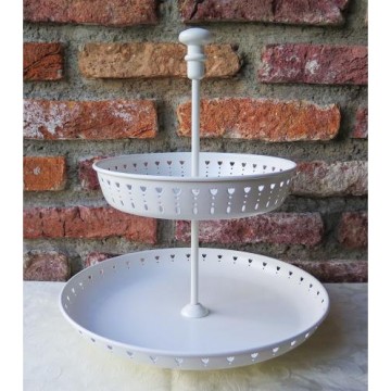 (RENTAL) 2 Tier White Cupcake Stand