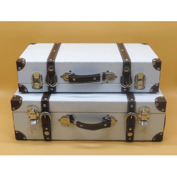 White Vintage Suitcase (Set of 2)