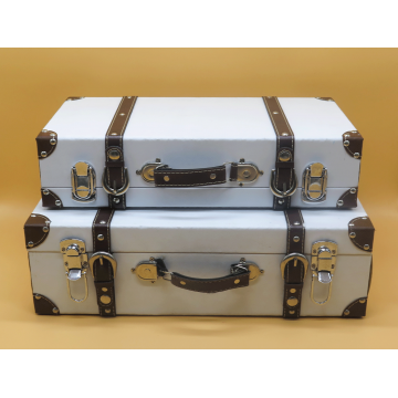 White Vintage Suitcase (Set of 2)