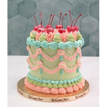 Elegant Vintage Cherry Cake