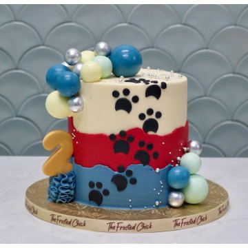 Puppy Dog Paw Prints Cake