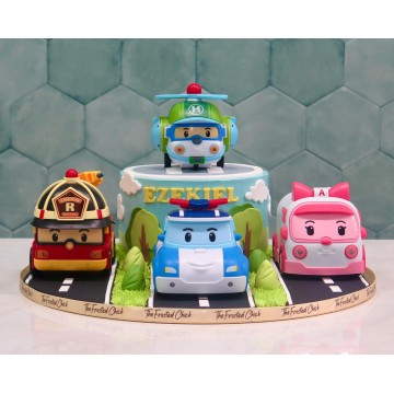 Robocar Poli Helipad Cake