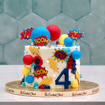 Superhero Explosion Cake