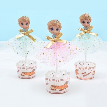 Wooden Elsa Inspired Princess Cupcake Topper (Pack of 5)