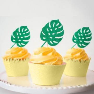 Monstera Leaf Cupcake Topper