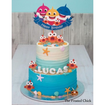 Baby Shark Ombre Cake