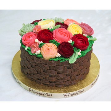 Basket Of Love Floral Cake