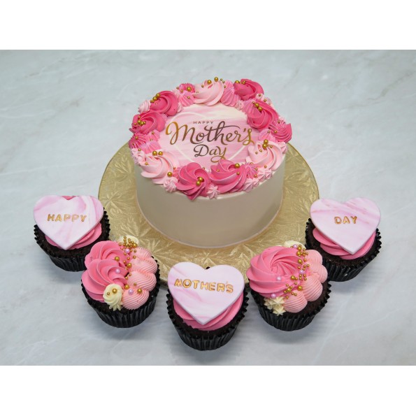 Pink Birthday Cake with Elegant Floral Decoration