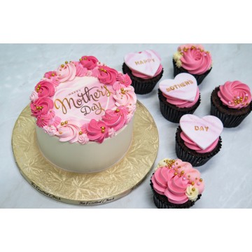 Pretty in Pink Mother's Day Bundle (Cake + Cupcakes)