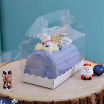 Mini Chocolate Blueberry Cream Cheese Log Cake