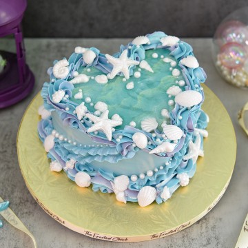 Mermaid Underwater Vintage Heart Cake