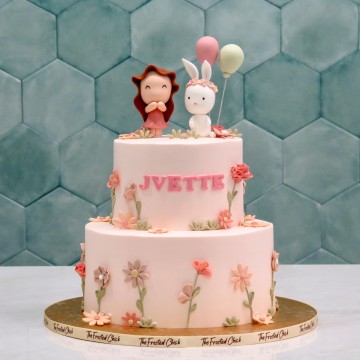 Minimalist Girl x Bunny Floral Cake