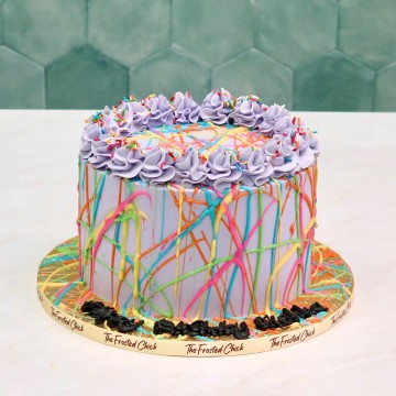 Neon Paint Splatter Cake