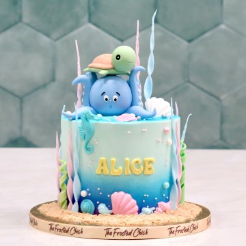 Underwater Octopus x Turtle Cake