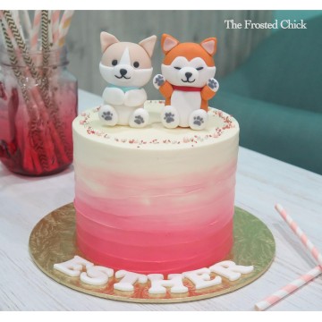 Puppy Dog Ombre Cake