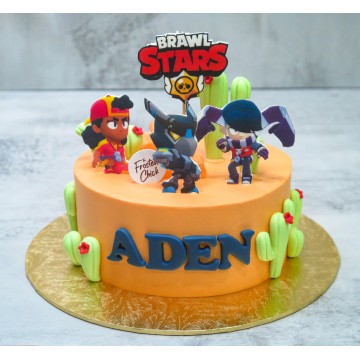 Brawl Stars Desert Cake (with characters)
