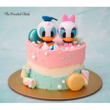Donald & Daisy Inspired Fault Line Cake (Expedited)