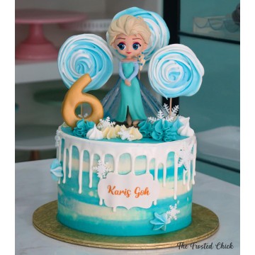 Frozen Elsa Inspired Drip Cake