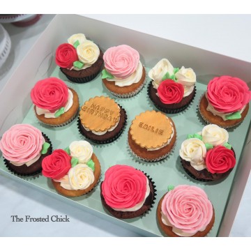 Rose Floral Cupcakes