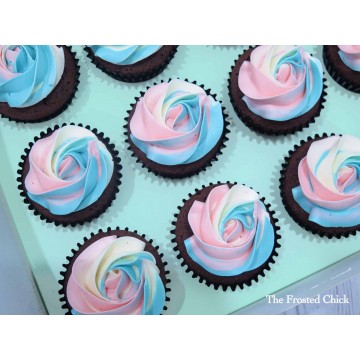 Gender Reveal Cupcakes (tri swirl) (Expedited)