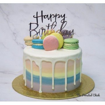 Pastel Rainbow Macaron Cake (Money Pulling option)