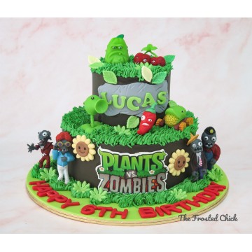 Plants VS Zombies Inspired Cake