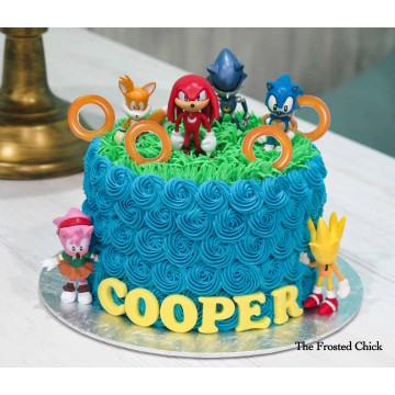 Sonic the Hedgehog Inspired Swirl Cake