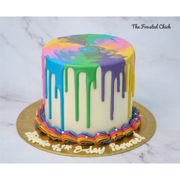 Tie Dye Drip Cake