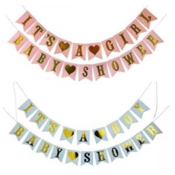 Baby Shower Gold Text Bunting