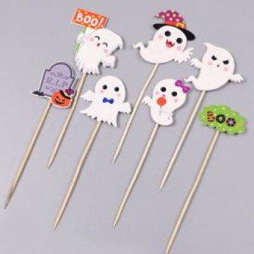 Halloween Ghost Cupcake Topper Set