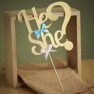 Gender Reveal Cardstock Cake Topper