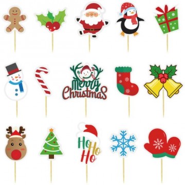 Merry Christmas Cupcake Topper Set